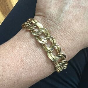 Vintage Monet Double Gold Plated Link Bracelet